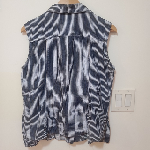 Vintage Striped Jean-like Blouse - Picture 4 of 4